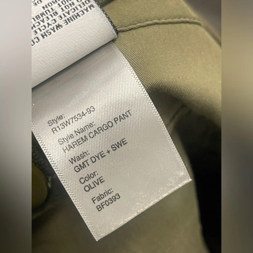 R13 harem cargo drop crotch jean denim Pant - Olive. SIZE 28 - Picture 12 of 14